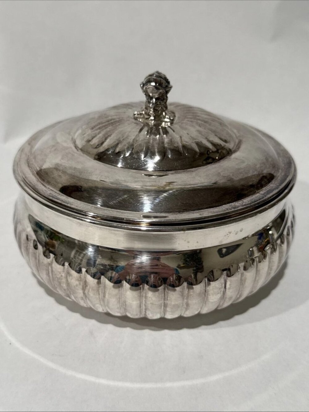 Vintage Wallace Silverplate Rosebud Lidded Bowl 5 Inch